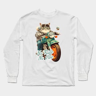 Cool cat riding motorbike Long Sleeve T-Shirt